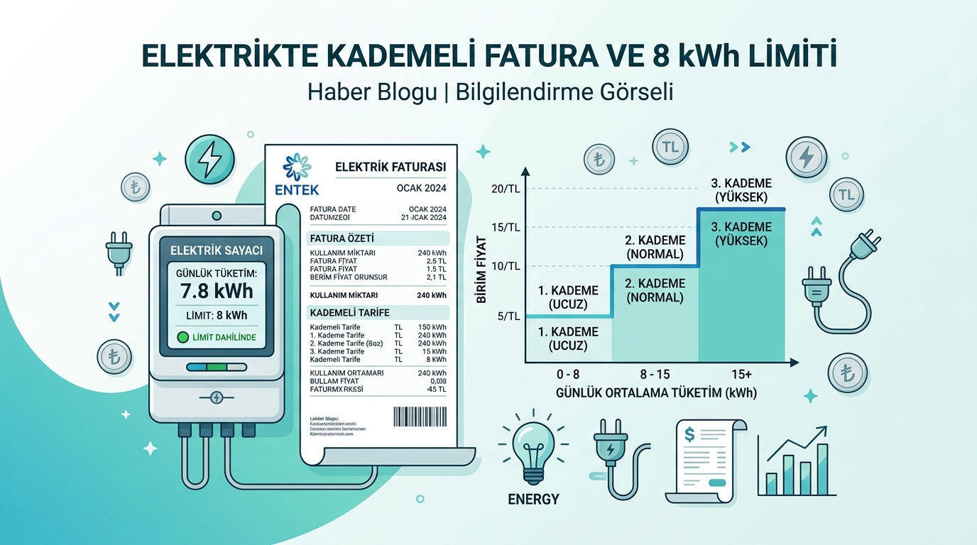 Elektrikte Kademeli Tarife Tuzağı: Günlük 8 kWh Aşımı Nasıl Önlenir? 2026 Hesaplama